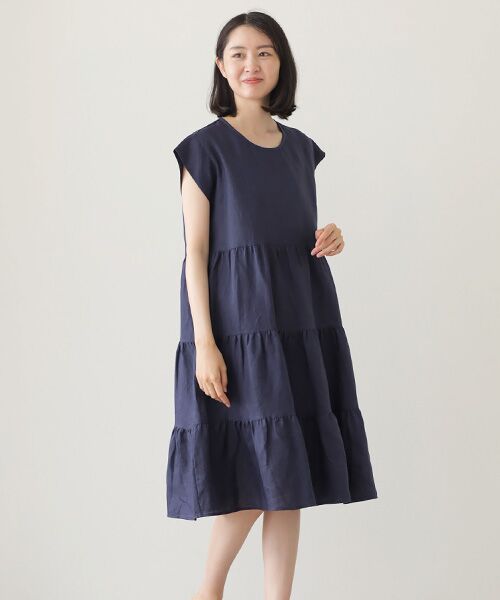 Mademoiselle NON NON / マドモアゼルノンノン ミニ丈・ひざ丈ワンピース | ＜DANI＞ダニ  リネンギャザーワンピース | 詳細11