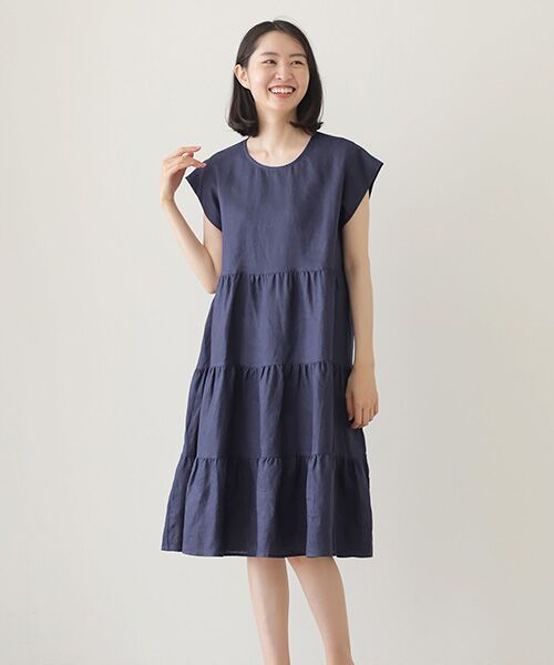 Mademoiselle NON NON / マドモアゼルノンノン ミニ丈・ひざ丈ワンピース | ＜DANI＞ダニ  リネンギャザーワンピース | 詳細12