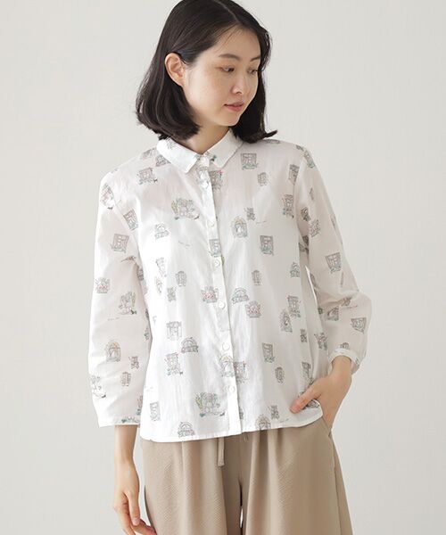 売れ筋商品|||バウムウンドヘルガーデン シャツ レディース トップス MAXENE - Button-down blouse - white BAUM UND PFERDGARTEN/バウム ウンド ヘルガーデン シャツ