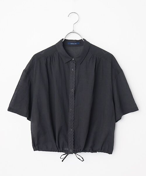 Mademoiselle NON NON / マドモアゼルノンノン シャツ・ブラウス | コットンローンハンドワッシャー クロップドオーバーシャツ | 詳細6