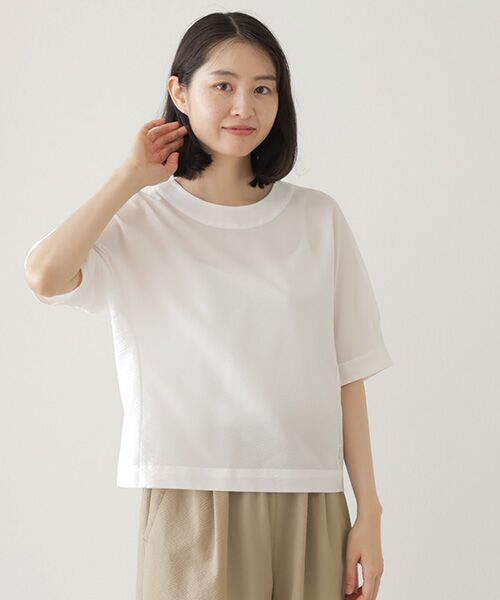 Mademoiselle NON NON / マドモアゼルノンノン シャツ・ブラウス | 2WAYストレッチシアサッカー ドルマンスリーブオーバーブラウス | 詳細2