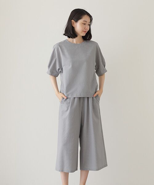 Mademoiselle NON NON / マドモアゼルノンノン シャツ・ブラウス | 2WAYストレッチシアサッカー ドルマンスリーブオーバーブラウス | 詳細10