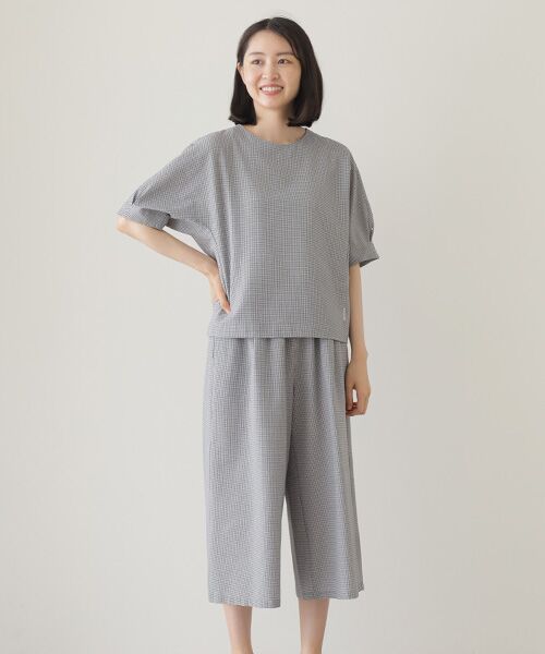 Mademoiselle NON NON / マドモアゼルノンノン シャツ・ブラウス | 2WAYストレッチシアサッカー ドルマンスリーブオーバーブラウス | 詳細11