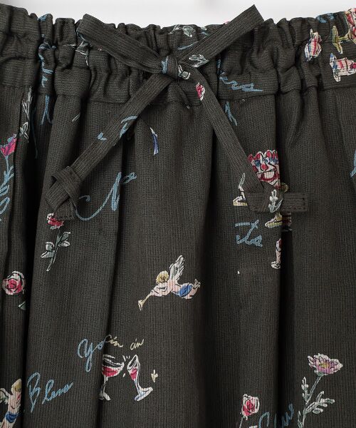 Mademoiselle NON NON / マドモアゼルノンノン ロング・マキシ丈スカート | 空羽ローン ANGEL BLESSプリント タック＆ギャザースカート | 詳細5