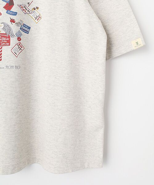 Mademoiselle NON NON / マドモアゼルノンノン Tシャツ | オーガニック天竺 レター＆フクロウモチーフプリントTシャツ | 詳細4