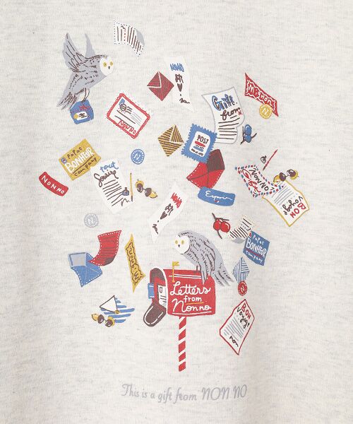 Mademoiselle NON NON / マドモアゼルノンノン Tシャツ | オーガニック天竺 レター＆フクロウモチーフプリントTシャツ | 詳細6