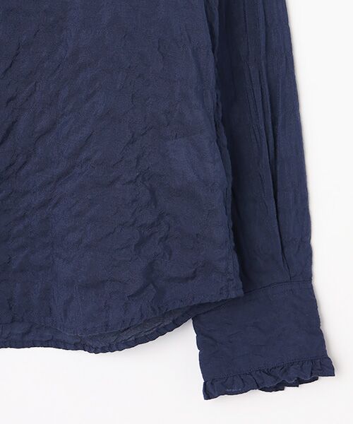 Mademoiselle NON NON / マドモアゼルノンノン シャツ・ブラウス | 綿モダールシャーリング　スタンドフリル衿ブラウス | 詳細6