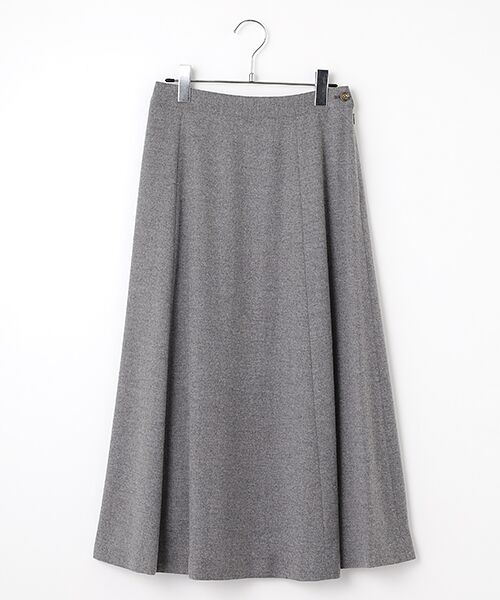 Mademoiselle NON NON/マドモアゼルノンノン ウールミルドサキソニーフレアースカート ＴＯＰグレー M