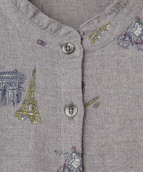 Mademoiselle NON NON / マドモアゼルノンノン シャツ・ブラウス | ビエラプリント パリモチーフチュニックブラウス | 詳細1