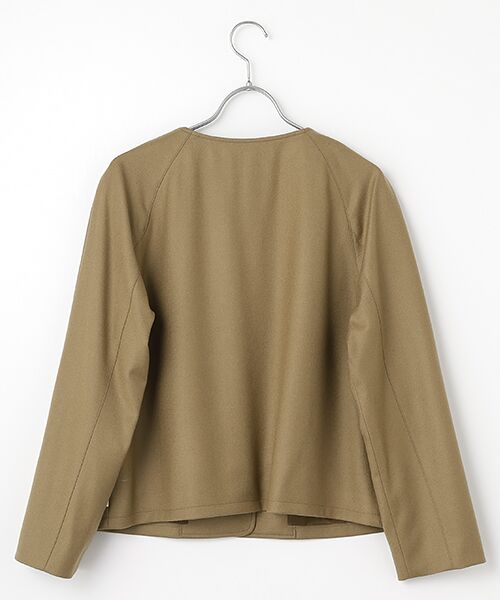 Mademoiselle NON NON / マドモアゼルノンノン ノーカラージャケット | ウールフランネルストレッチ ノーカラージャケット | 詳細3