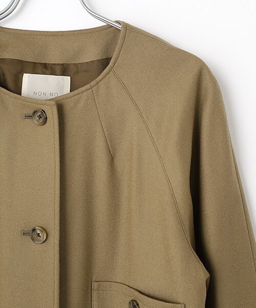 Mademoiselle NON NON / マドモアゼルノンノン ノーカラージャケット | ウールフランネルストレッチ ノーカラージャケット | 詳細4