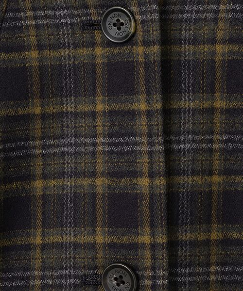 ウールフランネルストレッチ ノーカラージャケット （ノーカラー