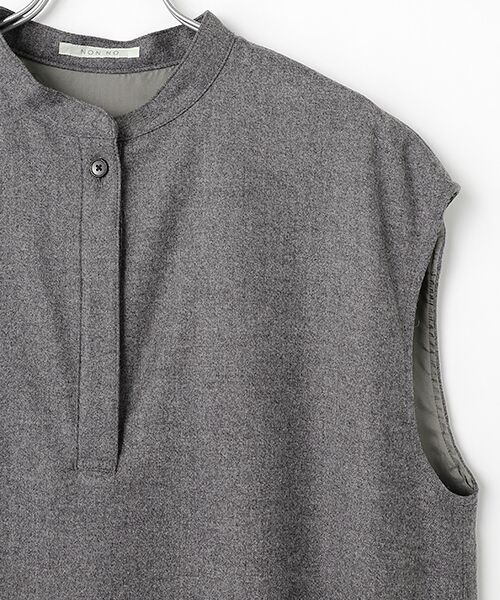 Mademoiselle NON NON / マドモアゼルノンノン ロング・マキシ丈ワンピース | ウールフランネルストレッチ ドロップショルダージャンパースカート | 詳細2