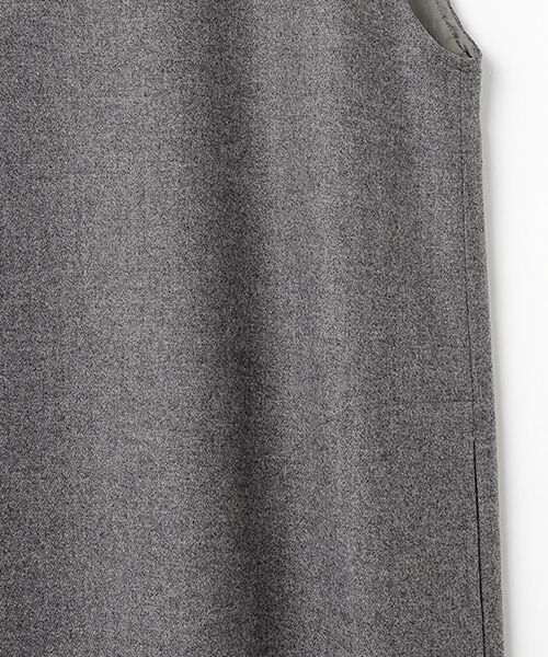 Mademoiselle NON NON / マドモアゼルノンノン ロング・マキシ丈ワンピース | ウールフランネルストレッチ ドロップショルダージャンパースカート | 詳細3