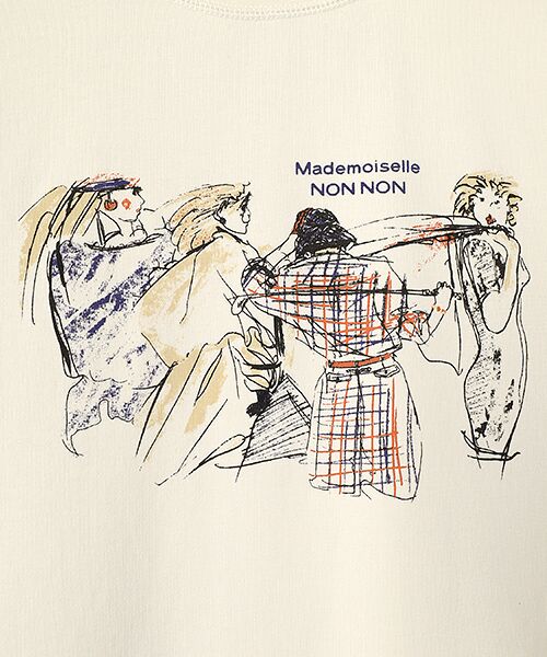 Mademoiselle NON NON / マドモアゼルノンノン スウェット | スーピマ裏毛デザイン画プリントトレーナー | 詳細6