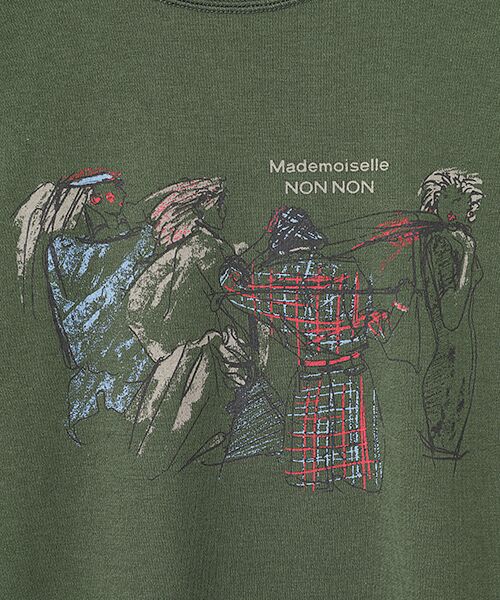 Mademoiselle NON NON / マドモアゼルノンノン スウェット | スーピマ裏毛デザイン画プリントトレーナー | 詳細13