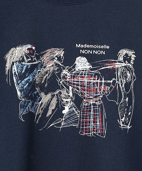 Mademoiselle NON NON / マドモアゼルノンノン スウェット | スーピマ裏毛デザイン画プリントトレーナー | 詳細14