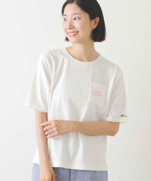 Mademoiselle NON NON / マドモアゼルノンノン Tシャツ | 甘撚りコンパクトヤーン バックプリントTシャツ | 詳細8
