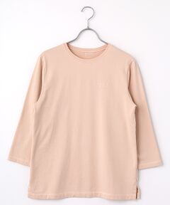 Mademoiselle NON NON / マドモアゼルノンノン カットソー | スーピマ裏毛ロゴ刺繍入りカットソー