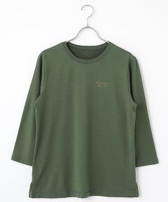 Mademoiselle NON NON / マドモアゼルノンノン カットソー | スーピマ裏毛ロゴ刺繍入りカットソー