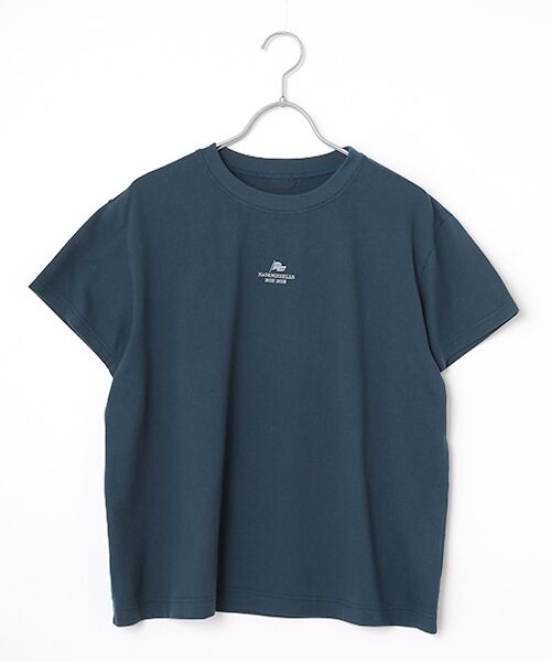 Mademoiselle NON NON / マドモアゼルノンノン Tシャツ | 甘撚りコンパクトヤーン 1色プリントTシャツ（ネイビー）