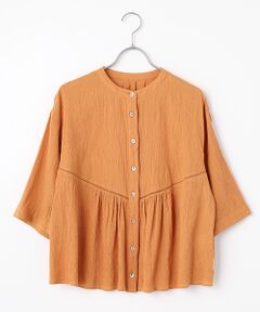 Mademoiselle NON NON ベージュシャツ セール】 リネンソフト仕上げシャツ （シャツ・ブラウス