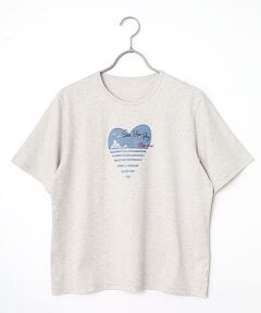 美品　マドモアゼルノンノン　エッフェル塔　ロゴ刺繍　半袖Tシャツ 定番】マハバーラ天竺 ロゴプリントTシャツ【8分袖】 （Tシャツ