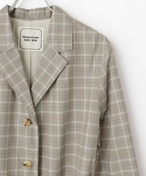 Mademoiselle NON NON / マドモアゼルノンノン その他アウター | ポプリンチェックシリコンコーティング撥水 チェスター風ロングコート | 詳細2