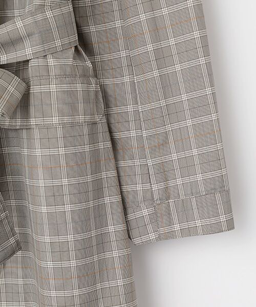 Mademoiselle NON NON / マドモアゼルノンノン その他アウター | ポプリンチェックシリコンコーティング撥水 チェスター風ロングコート | 詳細3