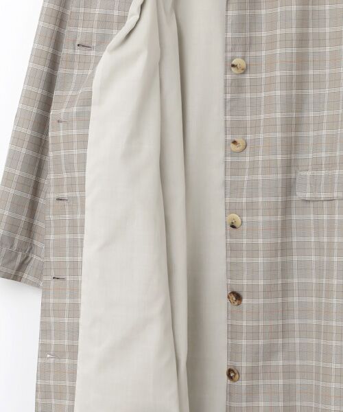 Mademoiselle NON NON / マドモアゼルノンノン その他アウター | ポプリンチェックシリコンコーティング撥水 チェスター風ロングコート | 詳細5