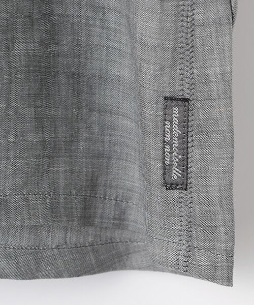 Mademoiselle NON NON / マドモアゼルノンノン シャツ・ブラウス | リヨセル/ラミー交織シャンブレー ノーカラーブラウス | 詳細4