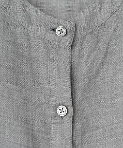 Mademoiselle NON NON / マドモアゼルノンノン シャツ・ブラウス | リヨセル/ラミー交織シャンブレー ノーカラーブラウス | 詳細5