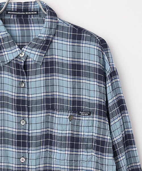 Mademoiselle NON NON / マドモアゼルノンノン シャツ・ブラウス | シャーリングソフトワッシャー チェックシャツ | 詳細2