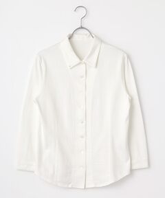 Mademoiselle NON NON マドモアゼルノンノン リネンシャツ L リネンソフト仕上げ バンドカラーシャツ （シャツ・ブラウス