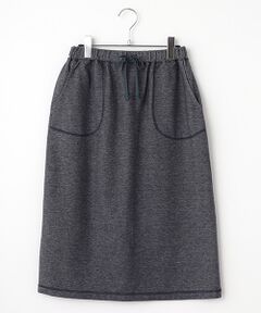 Mademoiselle NON NON / マドモアゼルノンノン ミニ・ひざ丈スカート | デニムライクストレッチカルゼ セミタイトスカート