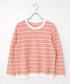 Mademoiselle NON NON / マドモアゼルノンノン ニット・セーター | オーガニックコットン 細ボーダークルーネックプルオーバー