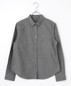 Mademoiselle NON NON / マドモアゼルノンノン シャツ・ブラウス | コットンダンガリーストレッチ ポイント刺繍入り長袖シャツ