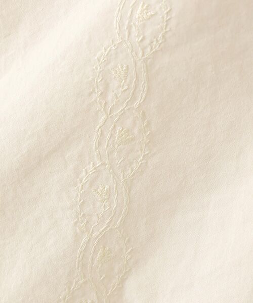 Mademoiselle NON NON / マドモアゼルノンノン シャツ・ブラウス | タイプライター ロゴ&フラワーストライプ刺繍ブラウス | 詳細6