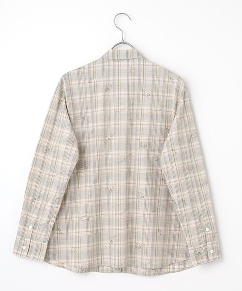 Mademoiselle NON NON / マドモアゼルノンノン シャツ・ブラウス | オーガニックコットンチェック メープル＆ナッツ刺繍シャツ | 詳細1