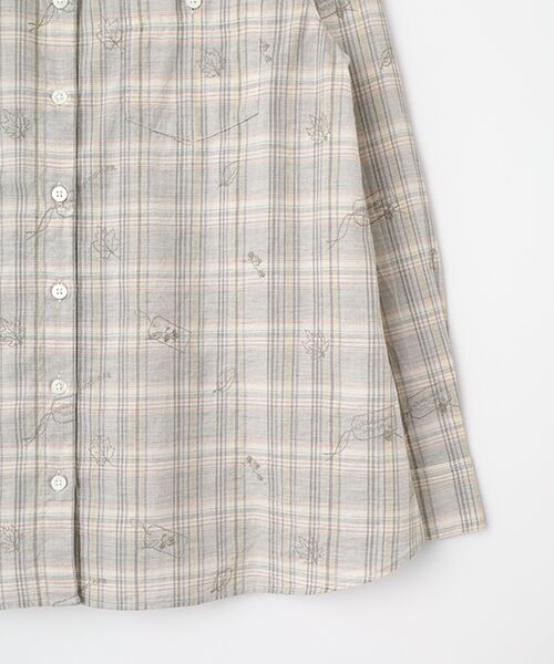 Mademoiselle NON NON / マドモアゼルノンノン シャツ・ブラウス | オーガニックコットンチェック メープル＆ナッツ刺繍シャツ | 詳細3