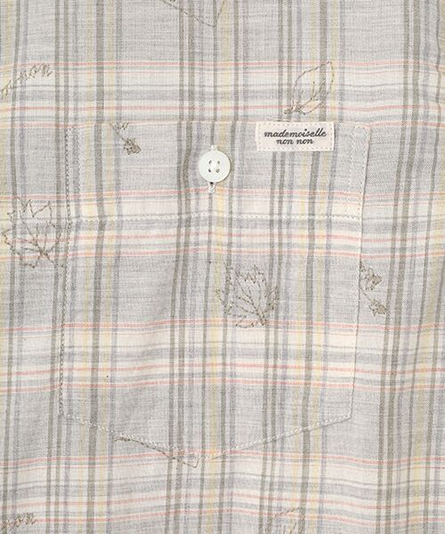 Mademoiselle NON NON / マドモアゼルノンノン シャツ・ブラウス | オーガニックコットンチェック メープル＆ナッツ刺繍シャツ | 詳細4