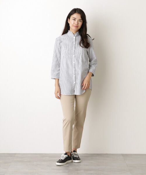 Mademoiselle NON NON / マドモアゼルノンノン シャツ・ブラウス | シャーリングツイル チュニックブラウス | 詳細13