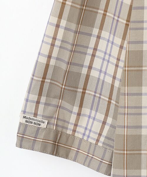 Mademoiselle NON NON / マドモアゼルノンノン シャツ・ブラウス | オーガニックブロードチェック スタンドフリルブラウス | 詳細1