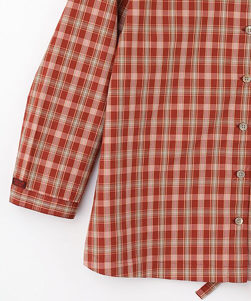 Mademoiselle NON NON / マドモアゼルノンノン シャツ・ブラウス | オーガニックブロードチェック スタンドフリルブラウス | 詳細4