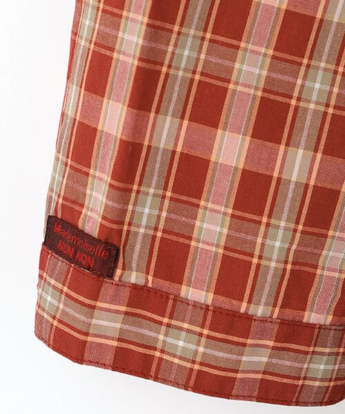 Mademoiselle NON NON / マドモアゼルノンノン シャツ・ブラウス | オーガニックブロードチェック スタンドフリルブラウス | 詳細5