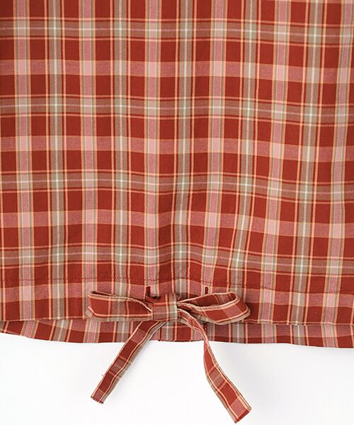 Mademoiselle NON NON / マドモアゼルノンノン シャツ・ブラウス | オーガニックブロードチェック スタンドフリルブラウス | 詳細6