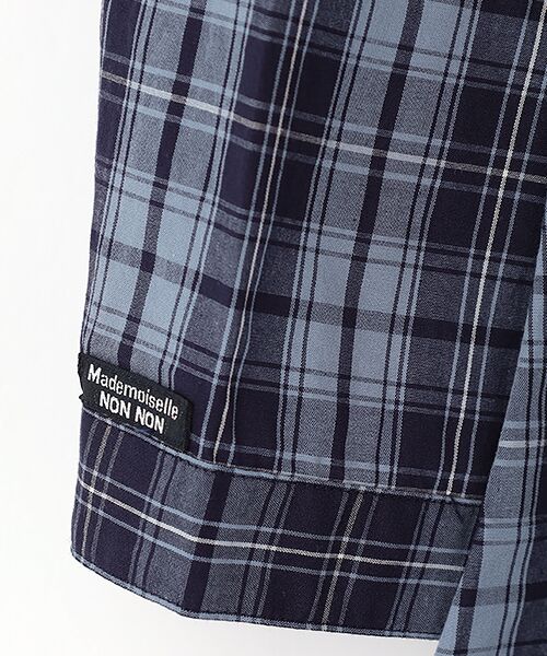 Mademoiselle NON NON / マドモアゼルノンノン シャツ・ブラウス | オーガニックブロードチェック スタンドフリルブラウス | 詳細7