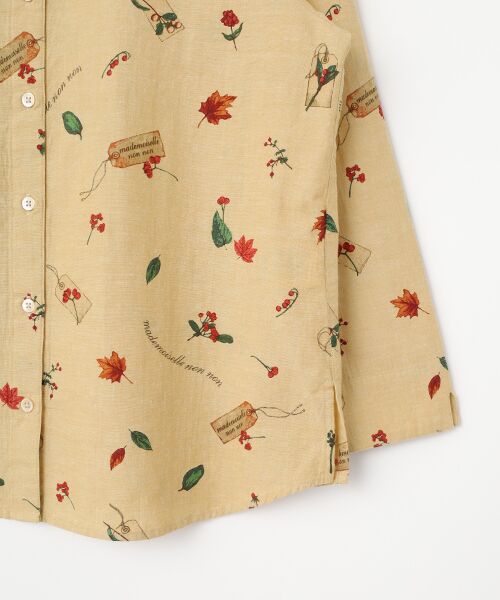 Mademoiselle NON NON / マドモアゼルノンノン シャツ・ブラウス | 綿麻ダンガリー メープル＆ナッツプリントシャツ | 詳細5