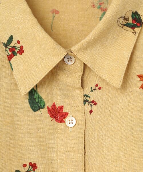 Mademoiselle NON NON / マドモアゼルノンノン シャツ・ブラウス | 綿麻ダンガリー メープル＆ナッツプリントシャツ | 詳細6