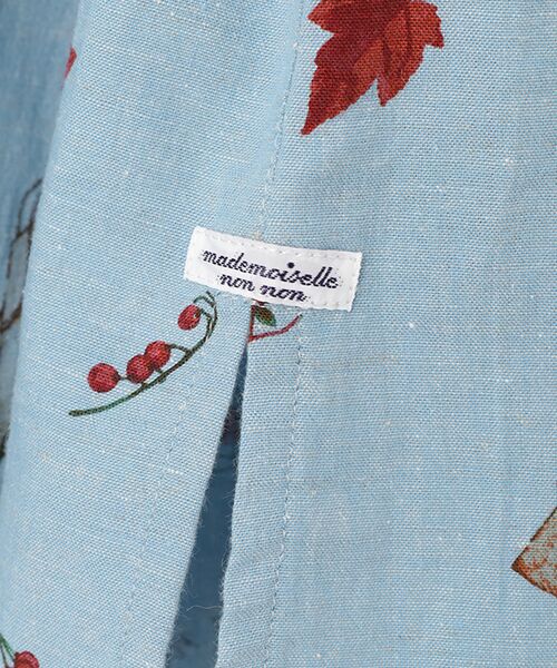 Mademoiselle NON NON / マドモアゼルノンノン シャツ・ブラウス | 綿麻ダンガリー メープル＆ナッツプリントシャツ | 詳細9